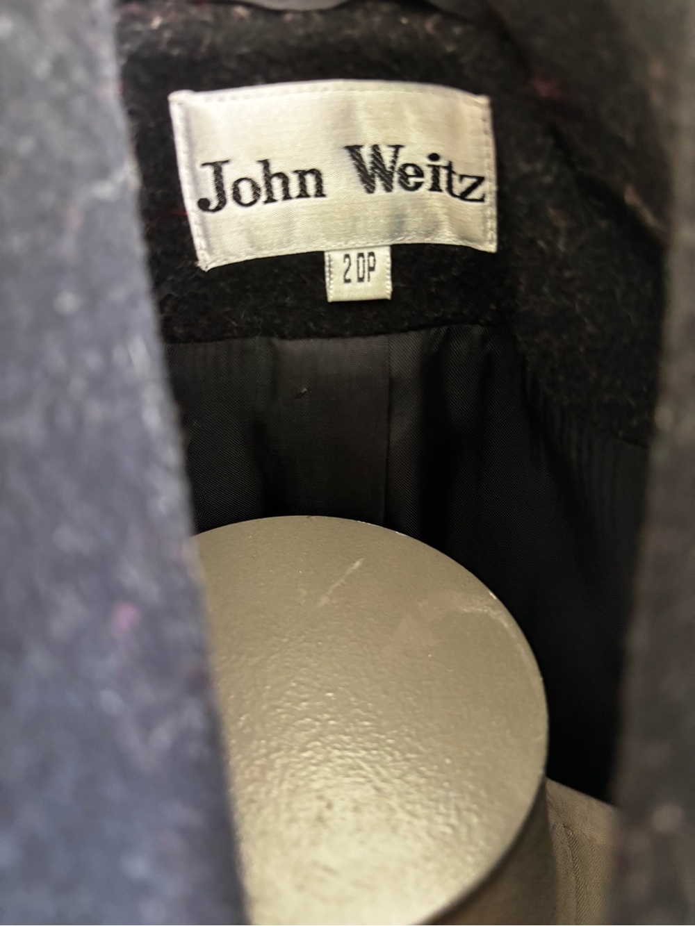 Vintage John Weitz 100% Wool Black Coat - Picture 6 of 12